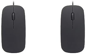 Lot de 2 mini souris filaire ultra-fines pour ordinateur de bureau, ordinateur portable, noir mat, blanc, souris de jeu ergonomique, noir