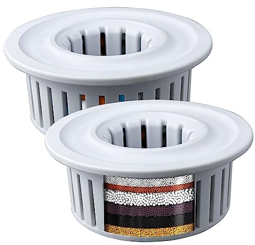 Paquet de 2 Cartouches Filtrées de Douche, Cartouche Filtrante de Remplacement pour Pomme de Douche à Plusieurs étages Voolan， Filtre de Douche Universel à Haut Rendement