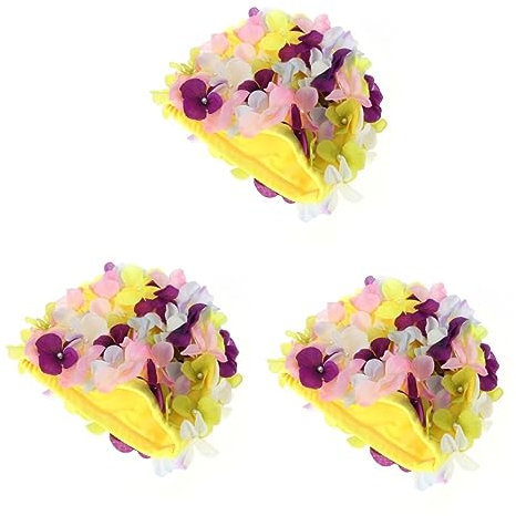 BESPORTBLE 3 Piezas Gorro De Baño con Pétalos Sombreros De Natación Damas Turbante De Baño Gorros De Baño para Mujer Gorro De Baño Mujer Gorro De Piscina Perder Volantes Flor