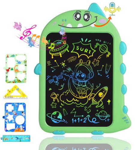 10 Inch Dinosaur LCD Writing Tablet for Kids 3-6, Rechargeable Drawing Pad with Record & Playback,Type-C Charging, Educational Travel Toy for Boys & Girls Ideal Birthday Gift