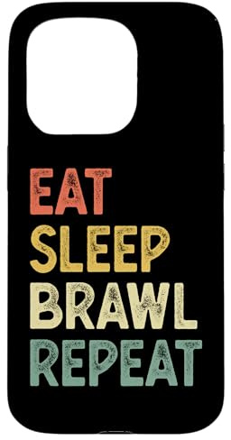 Eat Sleep Brawl Repeat Stars Lustiges Videospiel Hülle für iPhone 15 Pro