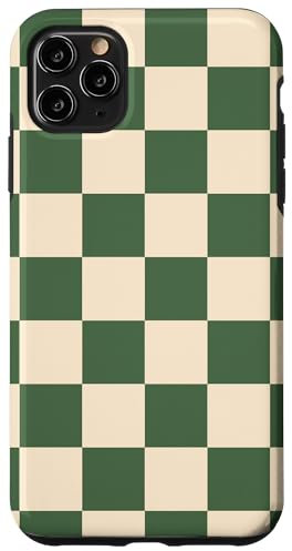 Green and Cream Classic Checkered Big Vintage Checkerboard Case for iPhone 11 Pro Max