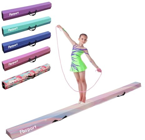 FBSPORT Gymnastikbalk 300 cm Fällbar balansbalk Gymnastikutrustning för hemmet Flickor Barn Vuxna Träning, med bärhandtag och halkskydd