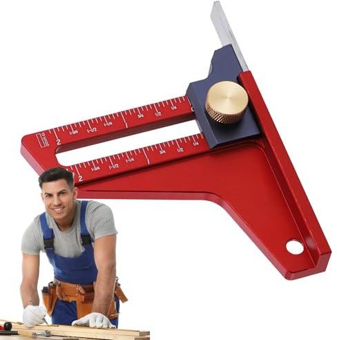 Mwqpgyh Holzbearbeitungs-Höhenmesser, Kreissägen-Tiefenmesser - Tischsägen-Tiefenmesslineal | Mit magnetischer metrischer Höhenlehre aus Aluminiumlegierung für die Holzbearbeitung