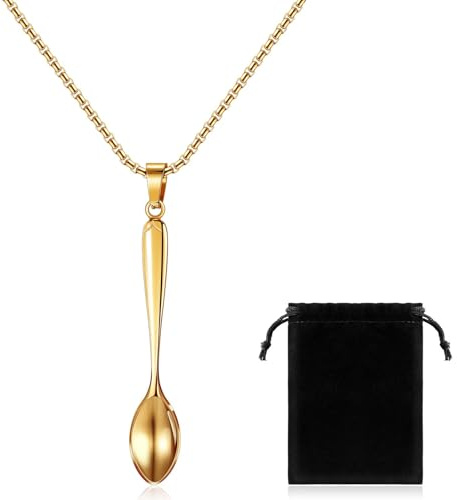 Otuuz Spoon Necklace Women's Necklace Spoon Pendant for Women Girls Men Party Favors