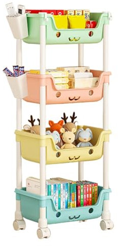 Kinderspielzeugregal: Organisation und Aufbewahrung von Spielzimmern, mehrstöckiges mit Rollen, Kinder-Organizer, Aufbewahrungsbehälter für Kinderzimmer, Zimmer