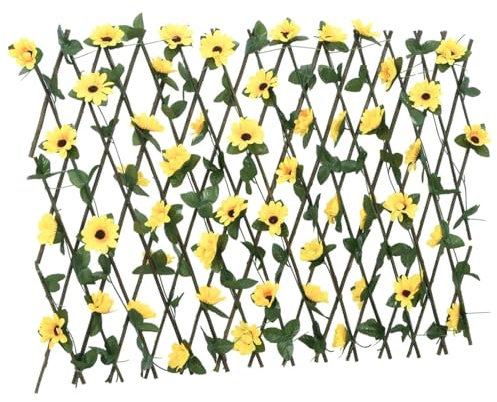 Xichuzi Rankgitter mit Künstlichem Efeu 5 STK. Erweiterbar 180x60 cm, Rankhilfe, Spaliere Und Rankhilfen, Kletterhilfe Für Pflanzen, Rosenstütze, Tomatenturm, Kletterrosen, Rosenrankgitter - 366599