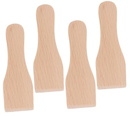 Generico 4 Pz piccola pala di legno spatola per dolci spatola per crema da forno di legno per cucinare utensile da cucina spatole per cucinare spatole da forno Khaki