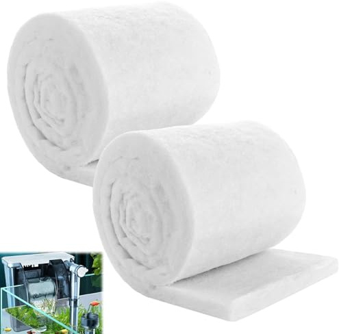 YAYODS 2 x 200 cm (4 metri) lana filtrante per acquario, spessore 3 cm, spugna filtrante ad alta densità per filtrazione meccanica, materiale filtrante stabile (12 cm di larghezza), taglio universale