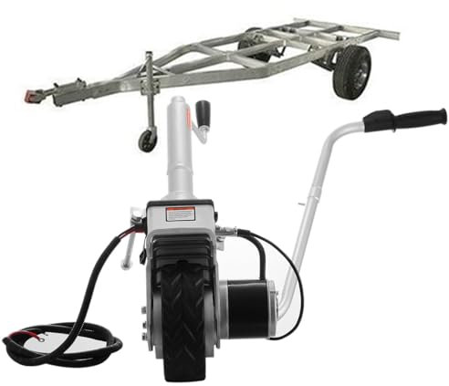 Rueda de Apoyo para Remolque Plataforma de Remolque eléctrica con Ruedas motorizadas, Carga máxima de 2277 kg, Gato de Remolque motorizado de 12 V/350 W, maniobrable.