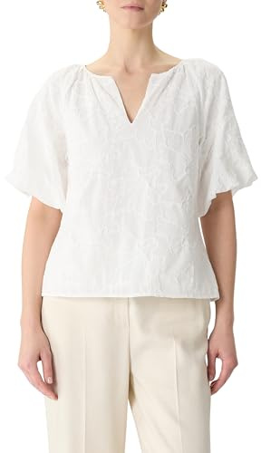 Comma Bluse mit All-Over-Stickerei und Ballonärmeln