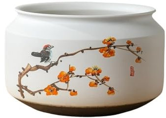 XXAD553TY Pots de Fleurs Pot de Fleurs Circulaire en céramique for orchidées succulentes, intérieur et extérieur, avec Trou de Drainage Jardinieres Exterieur