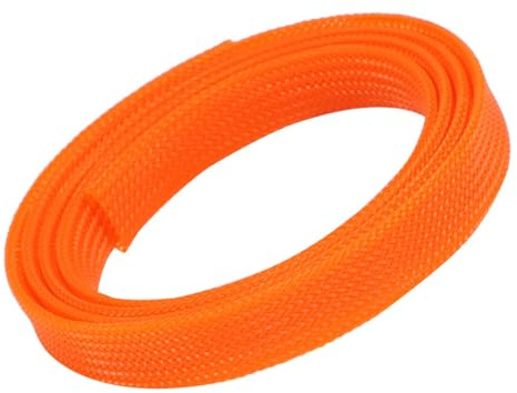 Hochdichter Kabelschlauch, 2/4/6/8/10/12/14/16/20/25/30/40 mm dehnbarer geflochtener Kabelschutzschlauch aus PET, flammhemmendes Nylongewebe, Kabelmanagement(Orange,8mm)