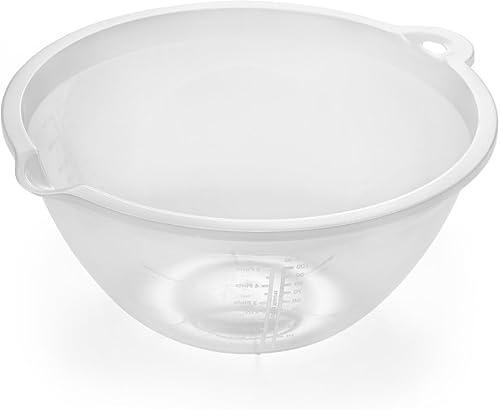 Clear 3 Litre Plastic Mixing Bowl – Large Lightweight Kitchen Prep & Serving Bowl Large Plastic Food-Bowl Versatile Kitchen Storage.