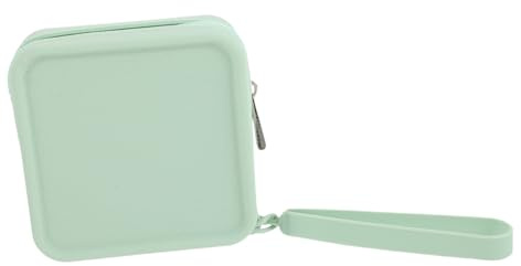 FRCOLOR Reusable Silicone Period Bag with Zipper Closure Compact Sanitary Pad and Tampon Holder for Teen Travel-Friendly Feminine Products Organizer in Ocean Green