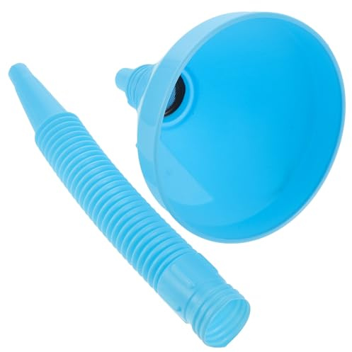 MUCKLILY Embudo de Gasolina con Filtro y Manguera Larga Diseño Antigoteo para Coches y Motos Embudo Reutilizable con Asa para Transferencia Segura de Combustible