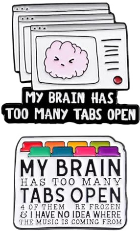 EOWVISN 2 ”The Brain Opens Too Many Labels Fun and Funny Brooches, Creative Badge Pins, Schoolbags, Backpacks, Hats, Decorations, Student Office Supplies, Decompression Gadgets.