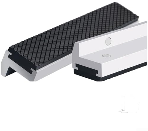 AugustknowU Lot de 4 mâchoires magnétiques pour étau industriel avec construction en aluminium et caoutchouc texturé pour une force de serrage constante (4 pièces)
