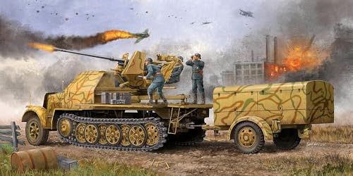 Trumpeter 01526 modellbyggsats German 3,7 cm Flak 37 på självkörande lafetter Sd. Bil. 7/2 late version