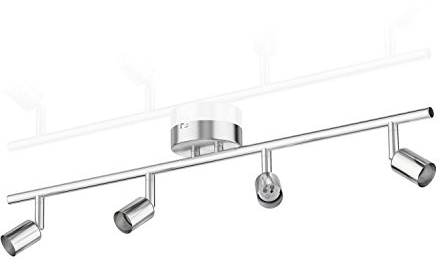 ledscom.de Deckenleuchte LUNARA, 4-flammig, edelstahl matt, 4x GU10 max. 25W