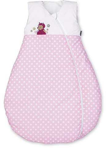 Sterntaler Schlafsack für Kleinkinder, Ganzjährig, Wärmeregulierung, Reißverschluss, Größe: 70, Katharina, Rosa/Weiß