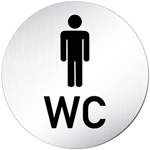 'XXL WC Panneau • Ø 100 mm • Aluminium (anodisé) • Plaque de porte Plaque signalétique WC Homme 