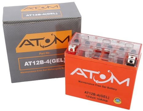 YB12B-BS - Atom Gel Motorcycle Battery Factory Sealed 12V 10Ah