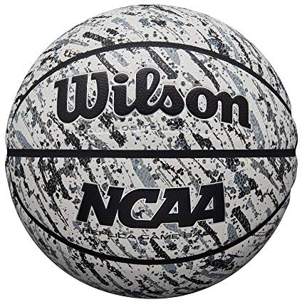 Wilson NCAA Replica Splatter Basketball – Größe 7 – 74,9 cm, Schwarz/Weiß