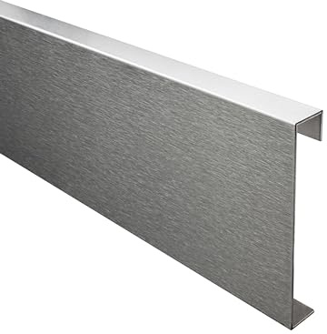 Sockelleiste Edelstahl Fußbodenleiste V2A 2,5m 60mm silber gebürstet | Für saubere Wand-Boden-Übergänge und einen geschützten Sockelbereich, 60mm Leistenhöhe, 2,5m, für passende Anschlussbereiche