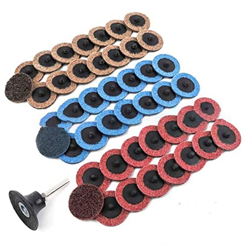 Schleifscheibe mit Scheibenhalter für Schleifer, Oberflächenbearbeitung, Schleifband, Politur, 45 Stück (Scheibendurchmesser: 50 mm)