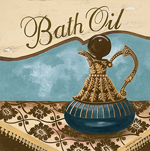 ART-PRINT-PRINT-on Matte Paper-220gr- Accesorios de baño II Gorham Gregory - Imagen cuadrada vintage azul, marrón, crema, bronceado, blanco, aceitera de baño, accesorio de vinagrera de aceite de baño,