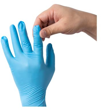 Hi-Tech Italia Store 100 Guanti in Nitrile Senza Polvere, Guanti Monouso Certificati CE, Guanti Protettivi Resistenti Comodi, Dispositivo Medico Classe I, Adatto per Alimenti Pulizia Casa, Blu (XL)