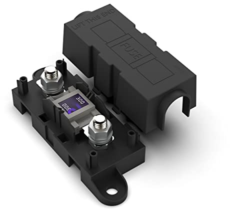 AUPROTEC Sicherungshalter für Mega Sicherungen, 300 A grau | mit Schutzabdeckung, inkl. Mega Sicherung