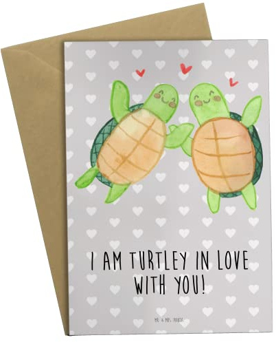 Mr. & Mrs. Panda jubiläumskarte Schildkröten Paar - Geschenk, für Freundin, Grußkarten, Mitbringsel, einladungskarten, osterkarte, Partner, vatertagskarte, Valentinstag, Frauen, hochzeitskarten