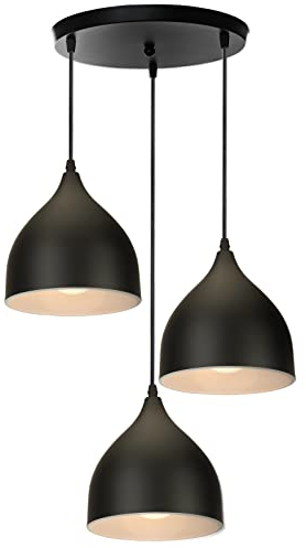 WOTTES industrial deckenlampe,wohnzimmerlampe vintage lampenschirm schwarz metall deckenleuchte modern lampe decke hängend schöne küchenlampe hängelampe wohnzimmer deckenstrahler