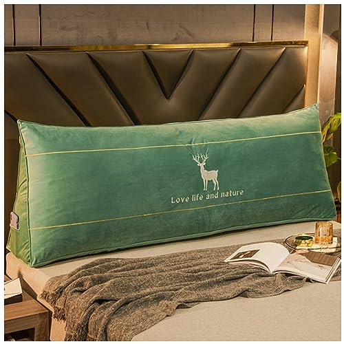 ZORZA Rückenkissen Bett Gepolstert Kopfteil Lesekissen, Rückenlehne Wandkissen Keilkissen Große Sofakissen Couch Kissen XXL Rücken Anlehnkissen mit Befestigungslaschen,E,Full Size(47/120cm)