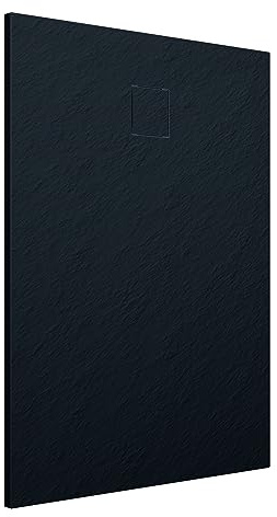 Piatto Doccia 70x120 cm Nero Effetto Pietra Rettangolare in SMC Riducibile Samos