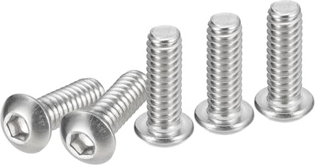 DTGN 1/4-20x3/4 Button Head Socket Cap Screws - 50Pack - Good for Machine - 304 Stainless Steel 18/8 - Hex Drive Full Thread UNC Fasteners