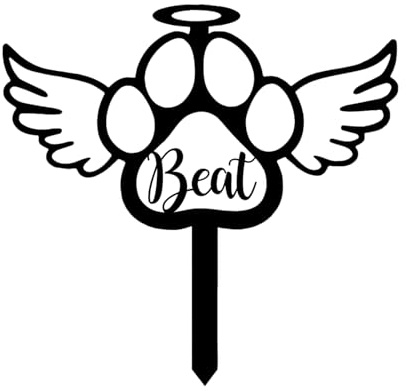 Collienght Personalized Infinity Dog Paw Memorial Stake Heart Metal Garden Sign Pet Name Memorial Stake Sympathy Plaque Grave Marker Yard Decor for Women Men