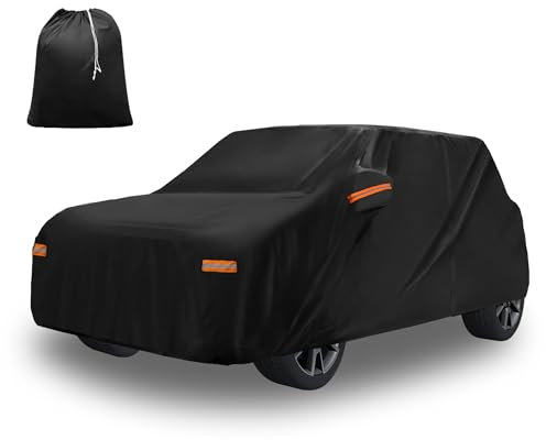 X AUTOHAUX Protective Car Cover for Mini Cooper 4DR - Waterproof, UV-Resistant, and All-Weather Protection with Door Zipper, 210D-PU Material