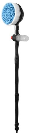 Jardibric - Brosse de Lavage Rotative pour Voiture en Microfibre avec Réservoir à Savon - Nettoyage Efficace et Doux