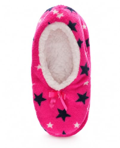 Women's Sherpa Lined Slippers – Warm Fleece House Slippers with Grips