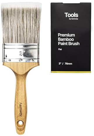 Hemway Bamboo 3 Inch Paint Brush, Premium Sustainable Brush for Painting | for Decorating with Emulsion, Gloss, Varnish & Paint on Walls, Fence, Furniture & Ceilings, No Bristle Loss
