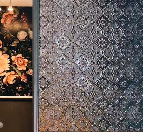 Film Fenêtre Anti Regard Film Electrostatique Vitre Anti UV Bon Protection de la Vie Privée Statique pour Bureau à Domicile Salon Cuisine.(Motif de Fleur de bégonia) (30x200cm)