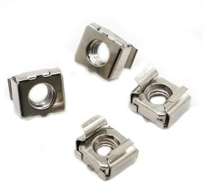 Écrou à cage élastique carré en acier au carbone nickelé for installation de cadre d'armoire M4 M5 M6 M8 M10(M10*5pcs)