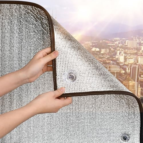 LGHSWDQ Rückstandslose Sonnenschutz Folie Mit Saugnapf, 8 Mm Dicke Aluminiumfolie Sichtschutz, Isolierfolie UV-Schutz Blickdicht Für Das Heimbüro, Dächer, Schlafzimmer, Wiederverwendbar(100x160cm)