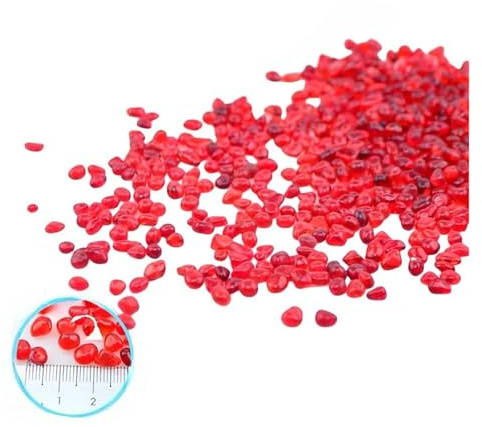 Générique Gravier Aquarium Galets de Verre Transparents for Aquarium, 100/200/500g, Galets colorés, Accessoires d'aquarium, décoration de la Maison pour Jardins(Red,100g)