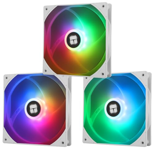 TR-Thermalright TL-C14CW-S X3 140mm CPU PWM Fan,1500RPM Silent Cooling,White CPU Fan 3-pack,Large Air Volume 75.8CFM,ARGB LED,Can be Paired with Chassis/CPU Cooler