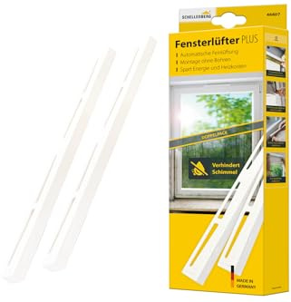 Schellenberg Aérateur de fenêtre PLUS, lot de deux, blanc, montage sans perçage, économie d'énergie et de frais de chauffage, prévention de la formation de moisissures, 46607