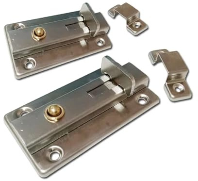 Automatischer Türriegel mit Federmechanismus aus Edelstahl for Holz- und Badezimmertüren – Türschloss-Beschläge (1 Stück)(4in)